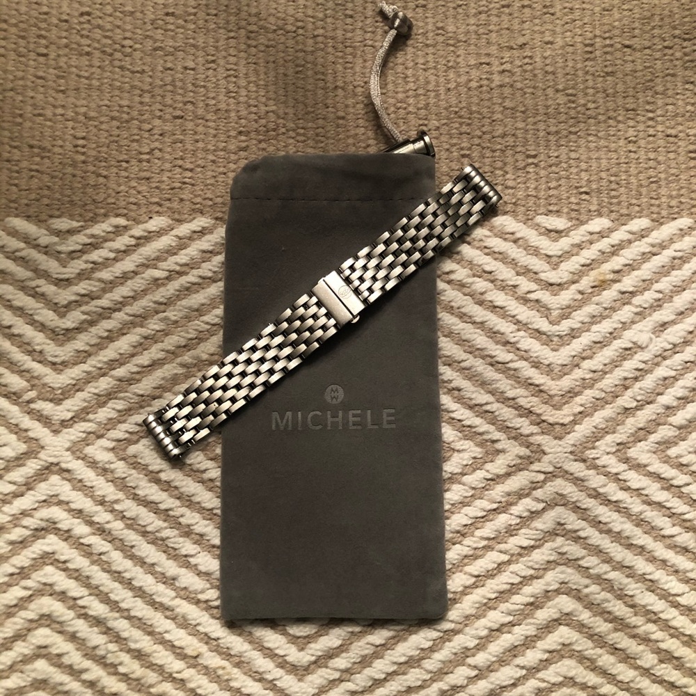 Michele silver watch band 16
